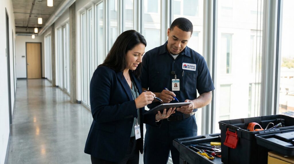 Gebäudereinigung in Eppelheim Fensterreinigung an modernem Gebäude Reinigungsfirma Eppelheim